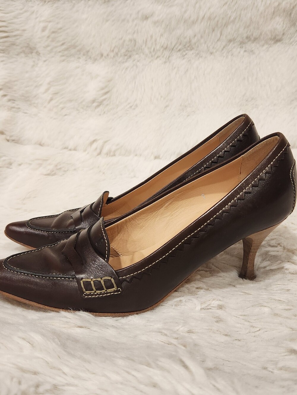 Tod's Dark Brown Leather Low Heel Loafers